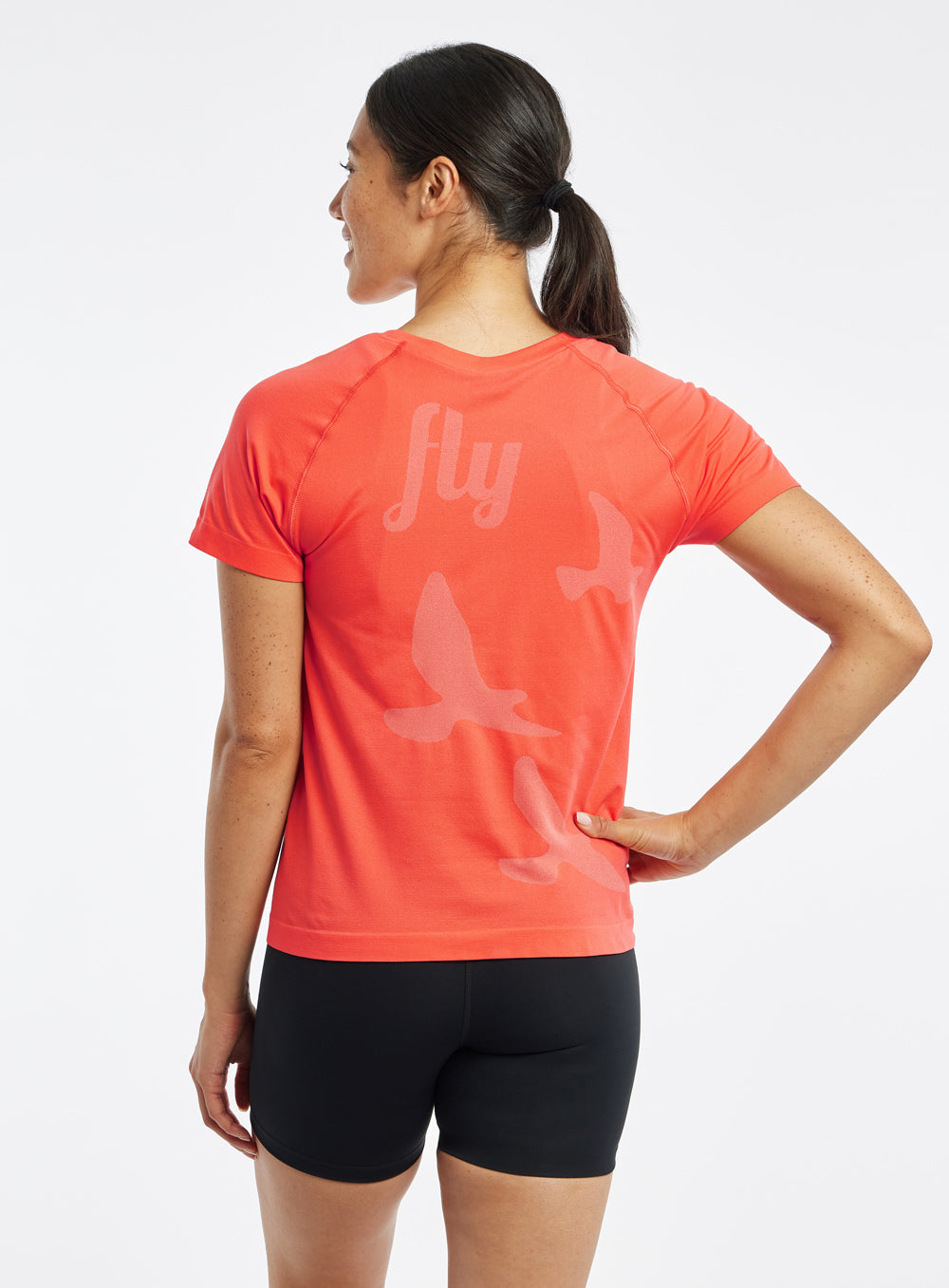 Altitude Short Sleeve in orange, back view