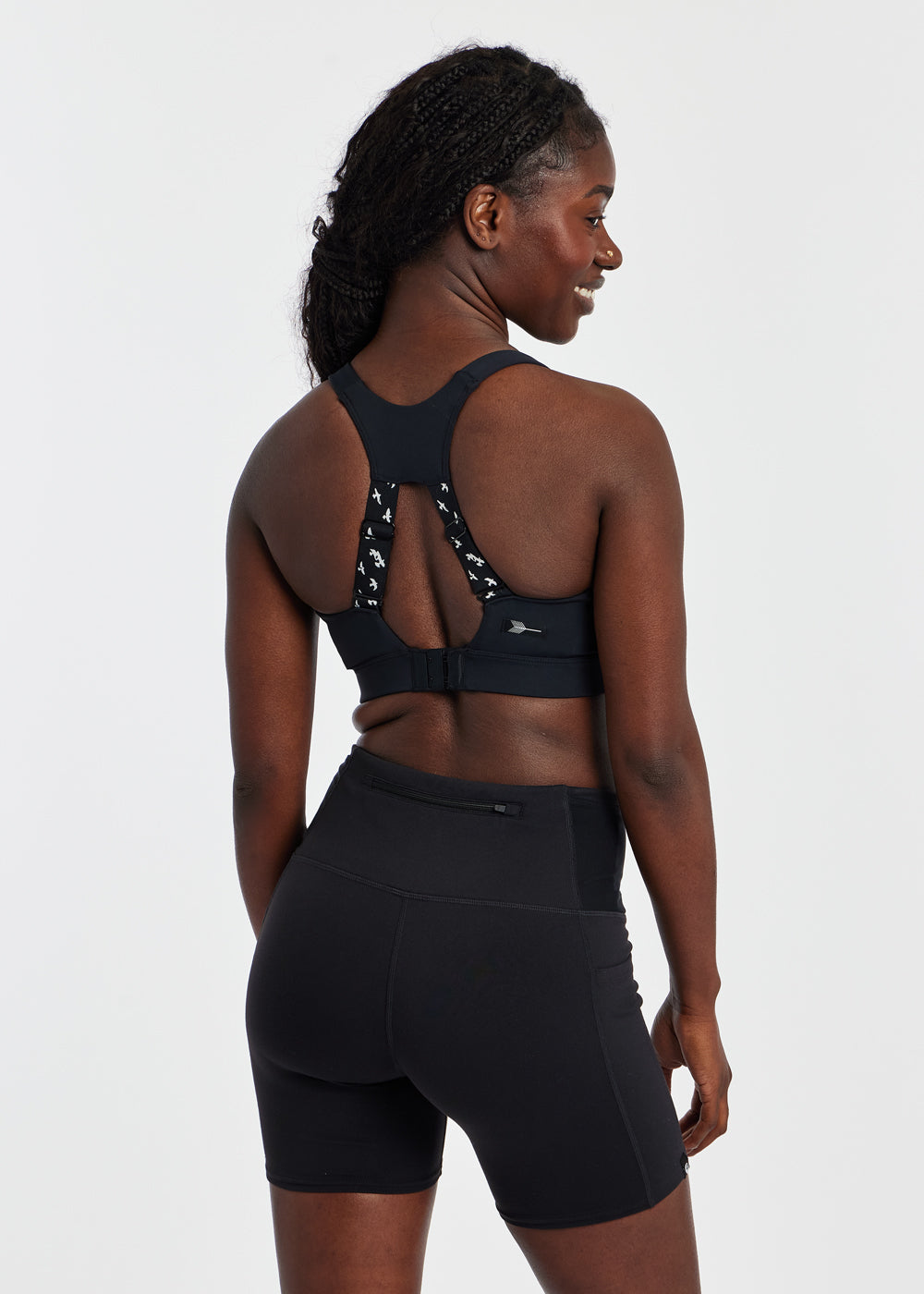 Boom Bra - High Impact Running Bra in Black, back