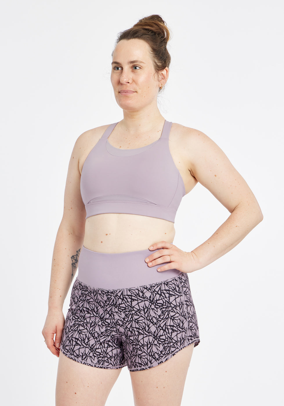 Boom Bra - High Impact Running Bra in Dusty Lavender, front view