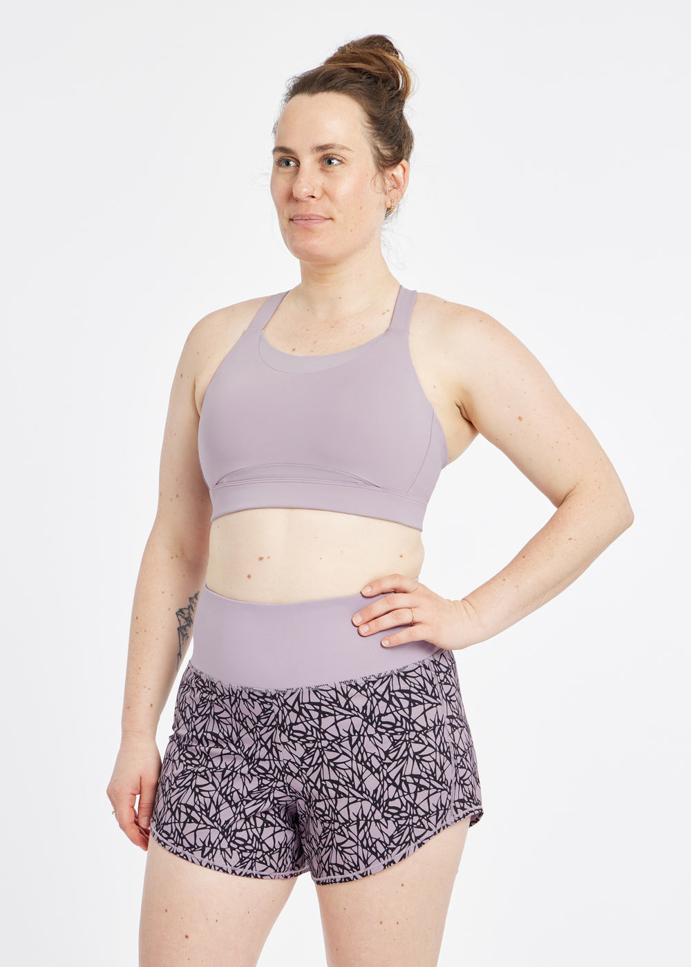 Boom Bra - High Impact Running Bra in Dusty Lavender, front view