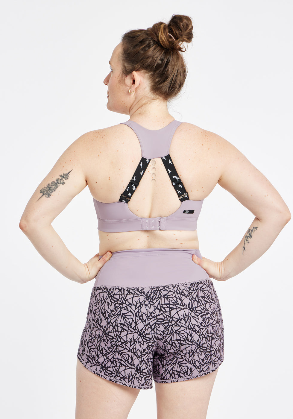 Boom Bra - High Impact Running Bra in Dusty Lavender, back view