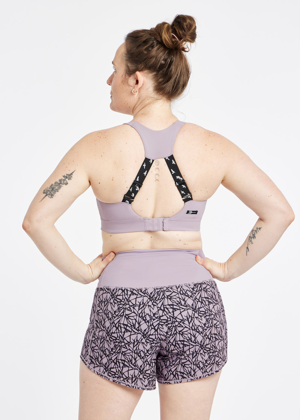 Boom Bra - High Impact Running Bra in Dusty Lavender, back view