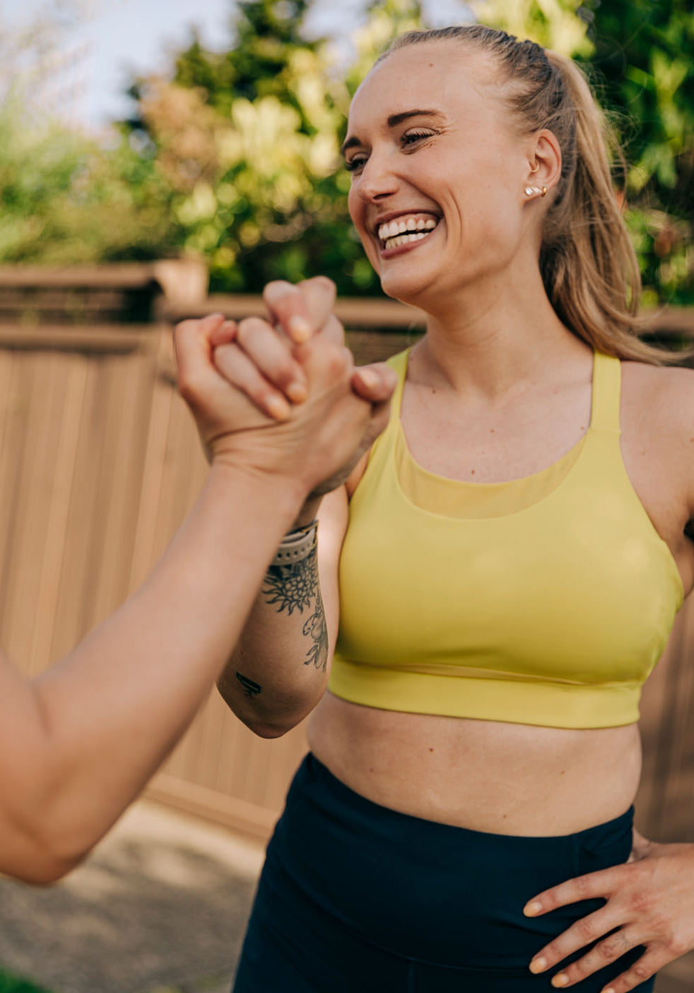 Boom Bra - High Impact Running Bra in Saffron yellow, front