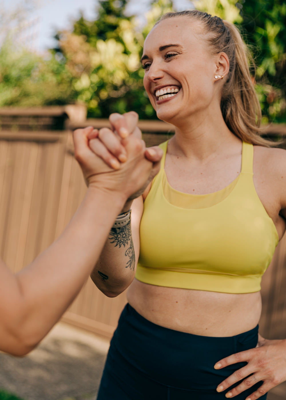 Boom Bra - High Impact Running Bra in Saffron yellow, front