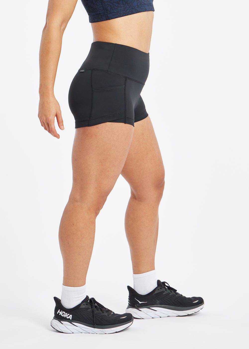 Dart Shorts 2" Mini Compression Short in Black, side view