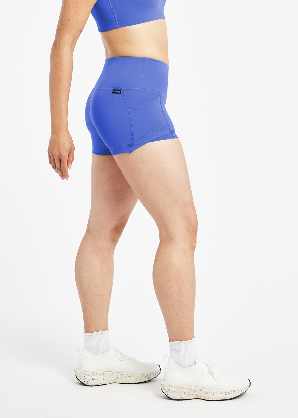 Dart Short 2" Compression Running Shorts in Blue Rapids, side view