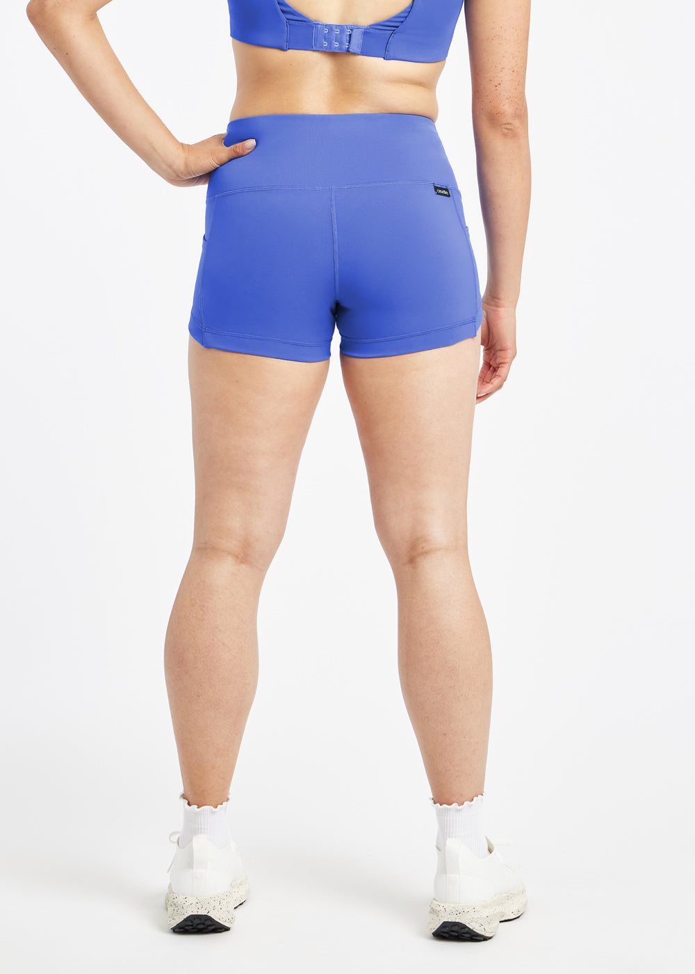 Dart Short 2" Compression Running Shorts in Blue Rapids, back view