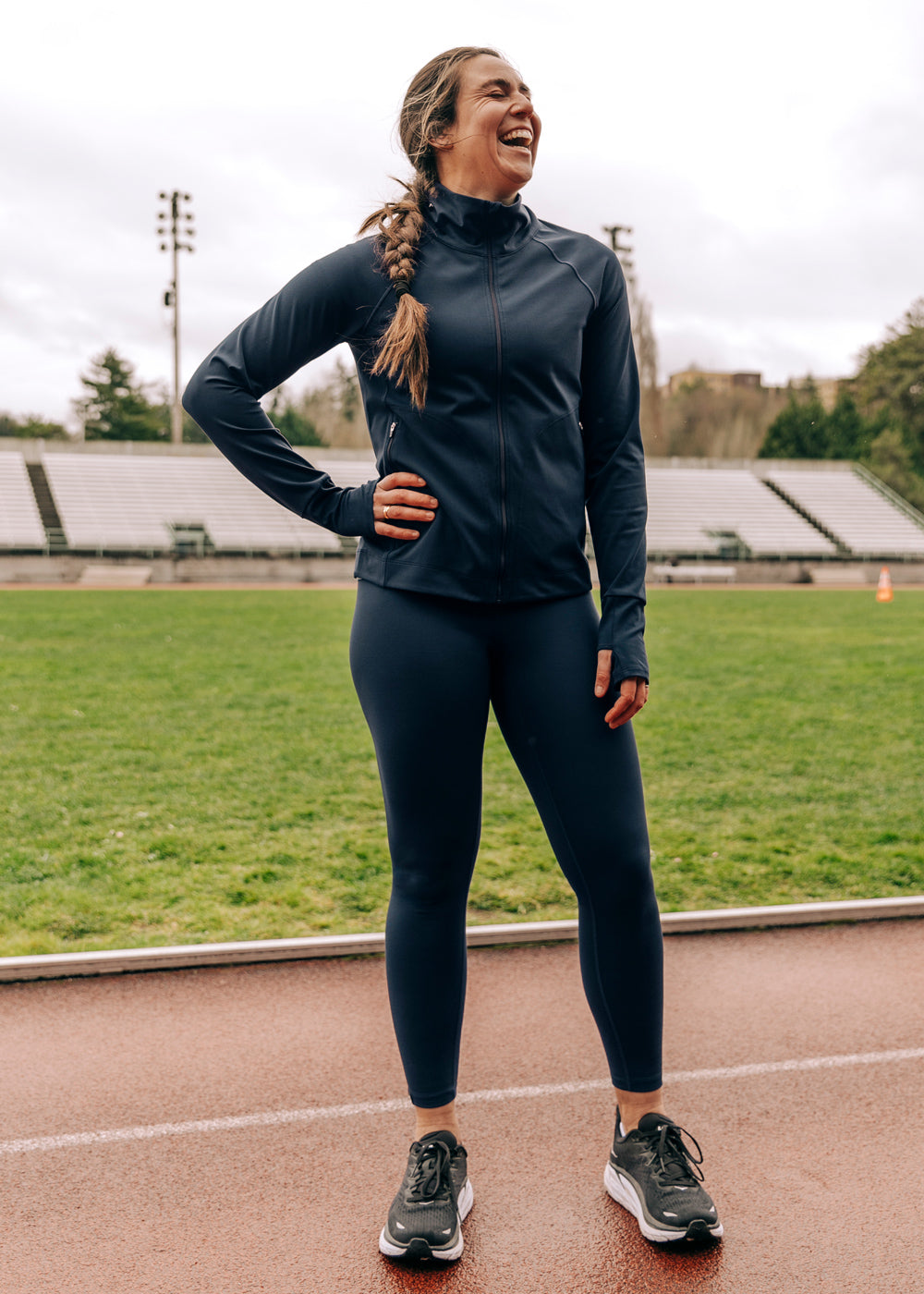 Essential Bird 7/8 length Running Tights in Black