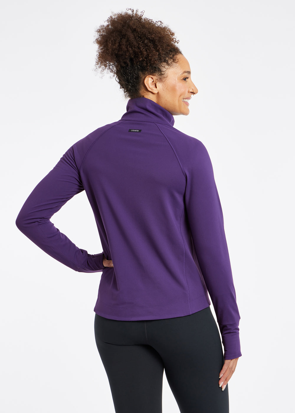 Essential Bird Full Zip Jacket in Twilight purple, back view