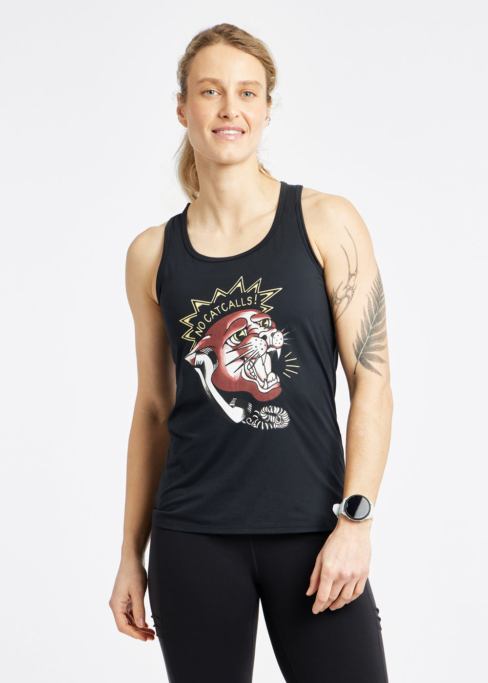 Essential Bird Graphic Tank in Black, No Cat Calls graphic