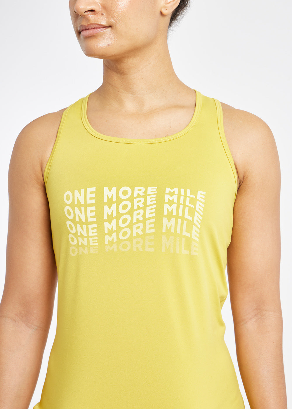 Essential Bird Graphic Tank in Saffron yellow, detail view