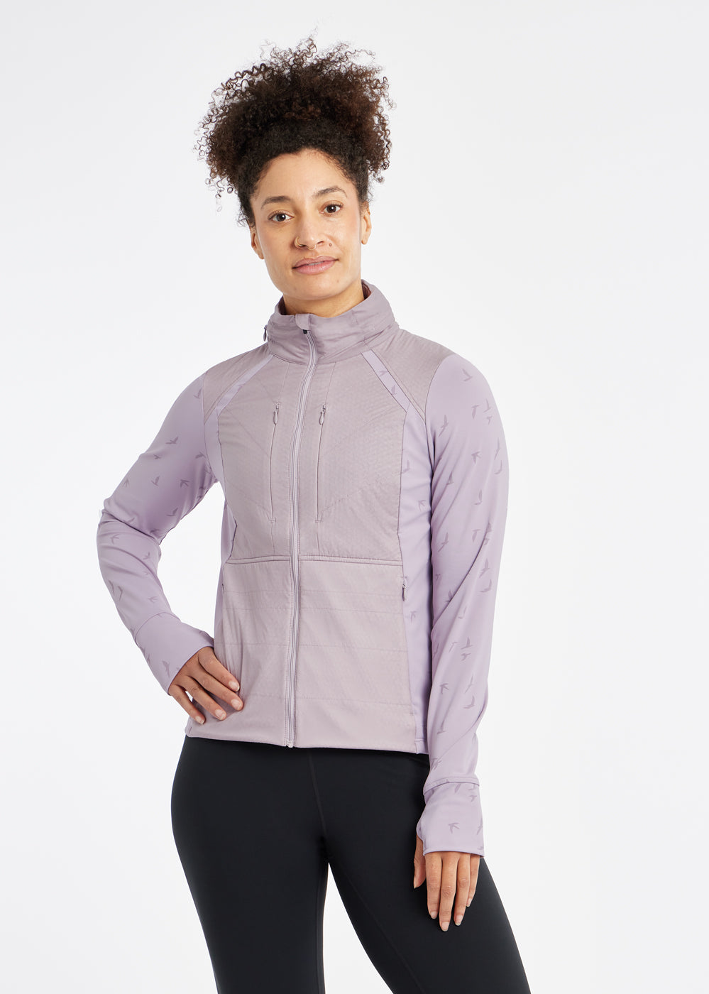 Firecracker Insulated Running Jacket in Lavender Purple, front
