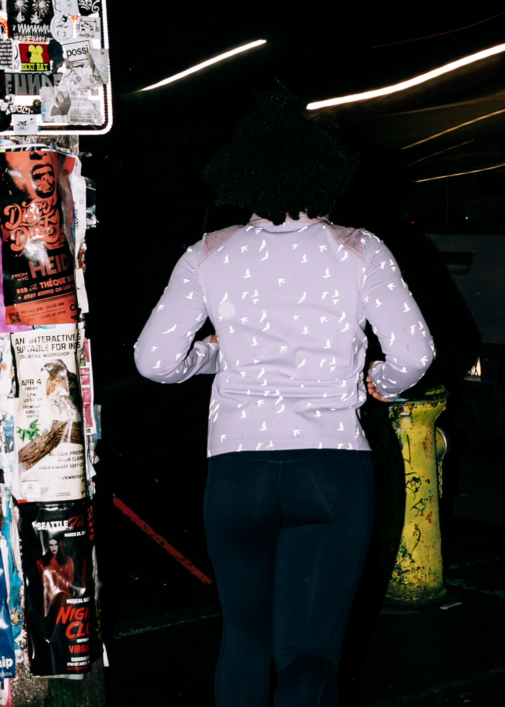 Firecracker Insulated Running Jacket in Lavender Purple, back view