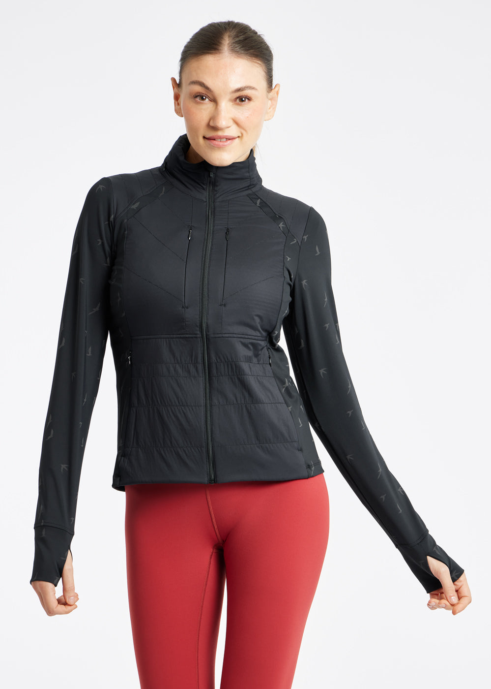 Firecracker Insulated Running Jacket in Black, front