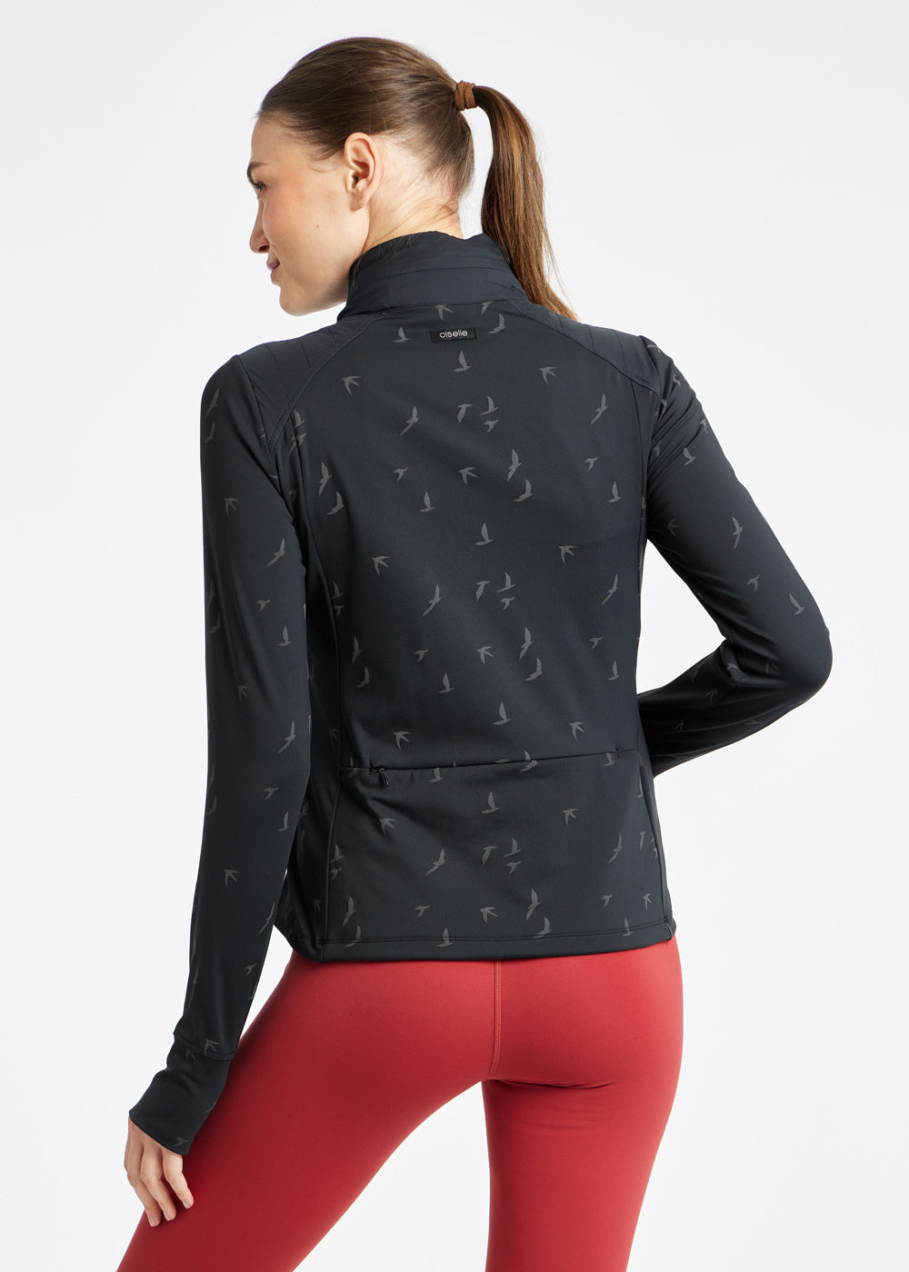 Firecracker Insulated Running Jacket in Black, back