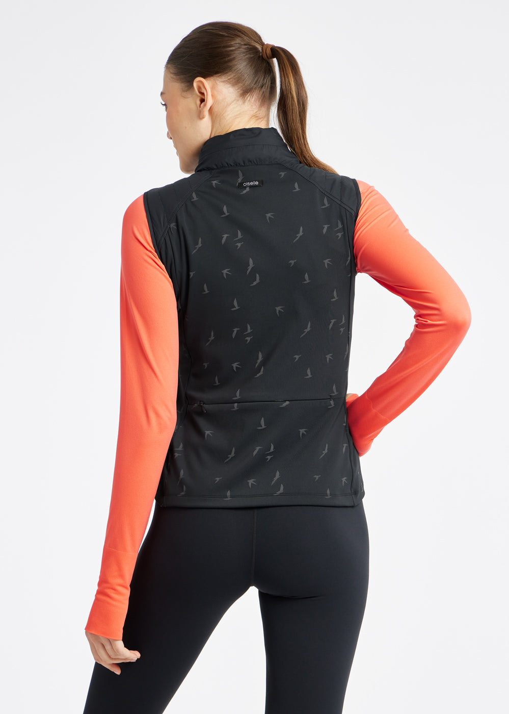 Firecracker Insulated Running Vest in Black, back