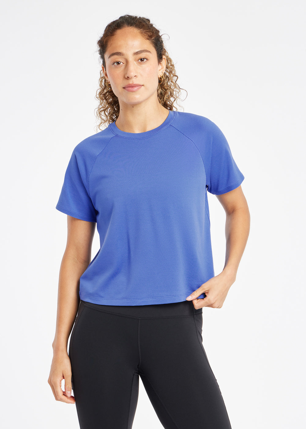 Flyout Boxy Short Sleeve in Blue Rapids, front