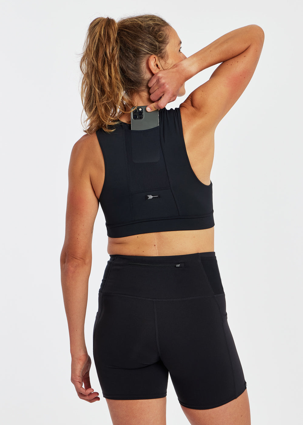 Flyout Sports Bra in black, back