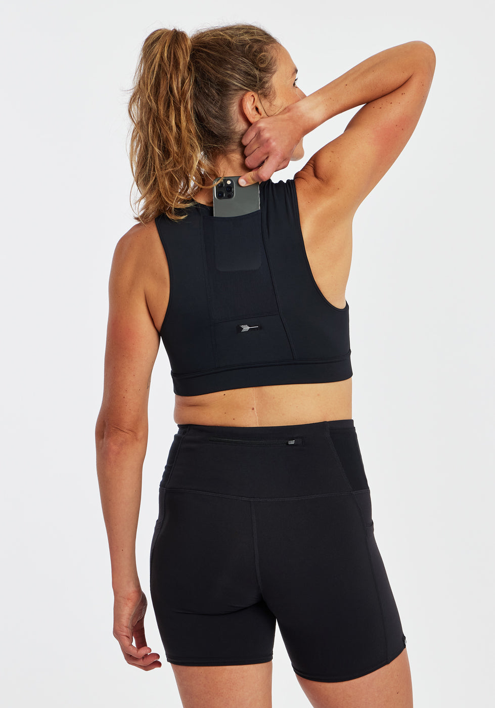 Flyout Sports Bra in black, back