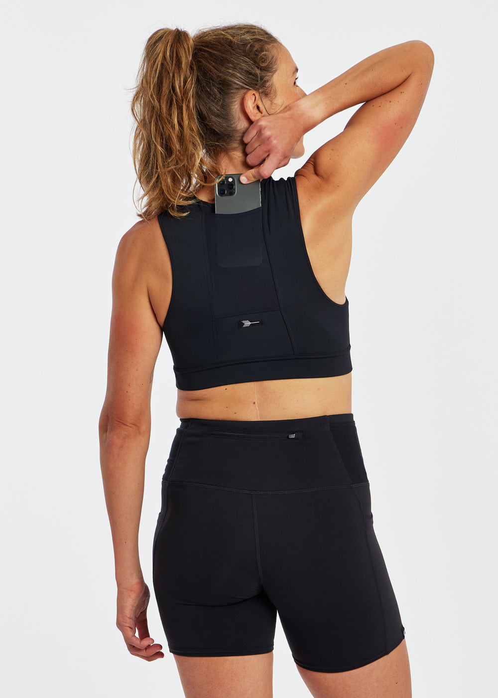 Flyout Sports Bra in black, back