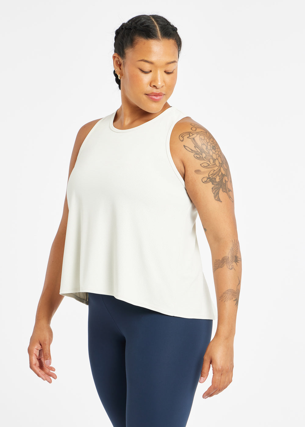 Flyout Chill Air Tank in Ivory, side view