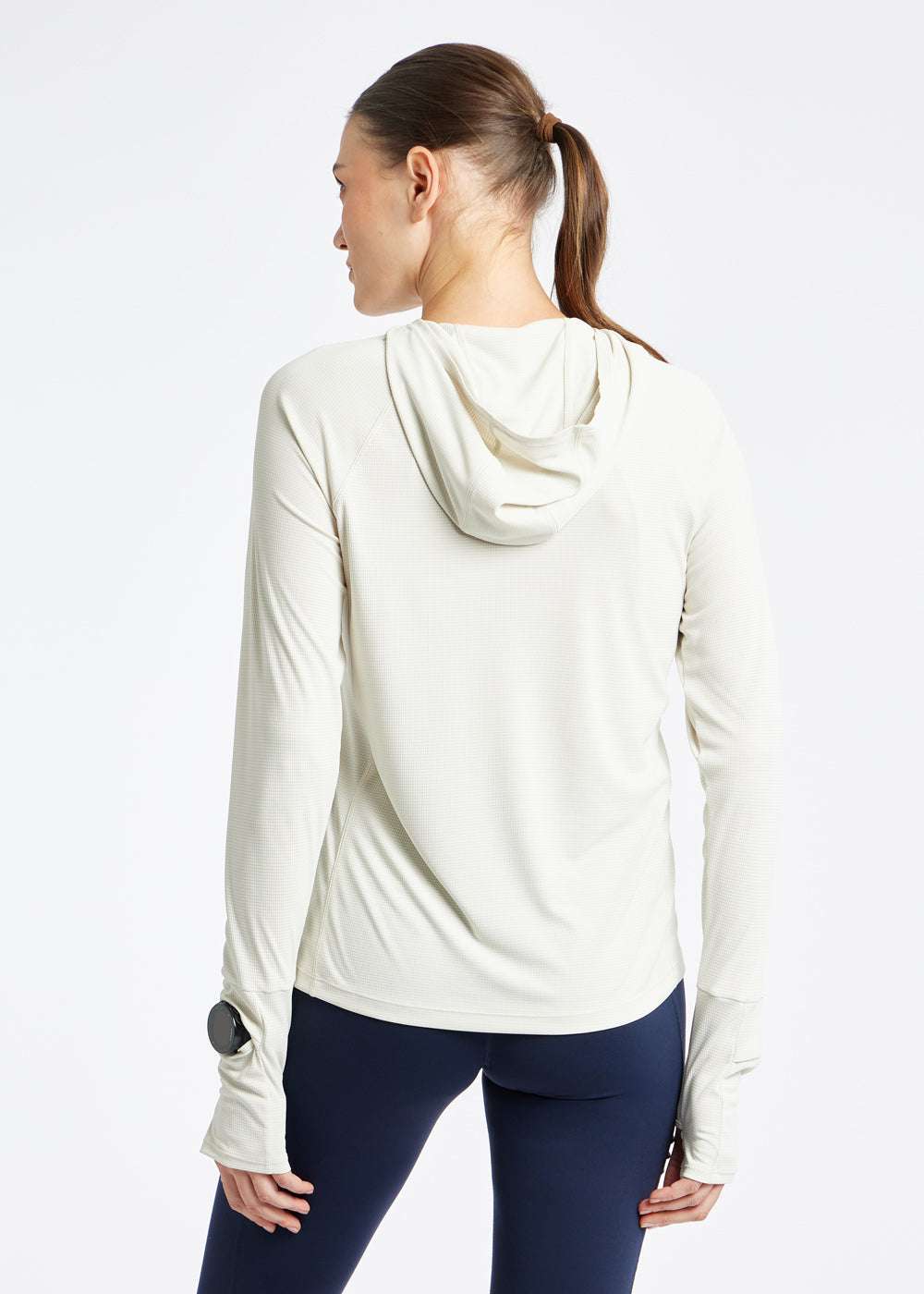 Flyout Chill UPF 50 Hoodie in Ivory, back view