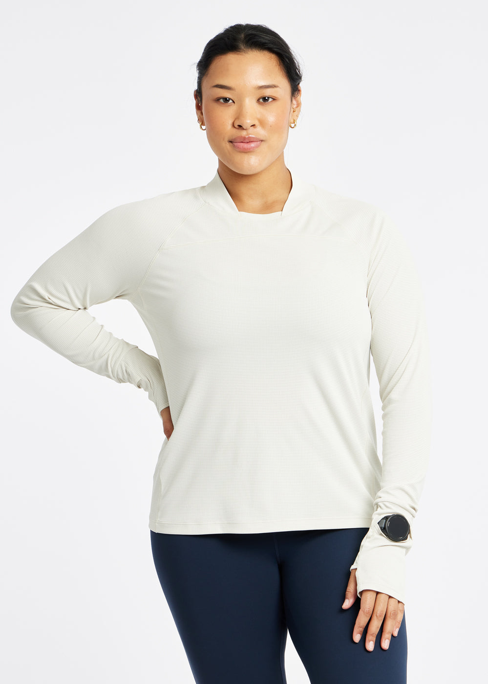 Flyout Chill UPF 50 Long Sleeve in Ivory, front view
