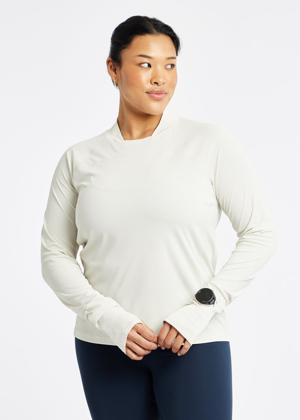 Flyout Chill UPF 50 Long Sleeve in Ivory, front