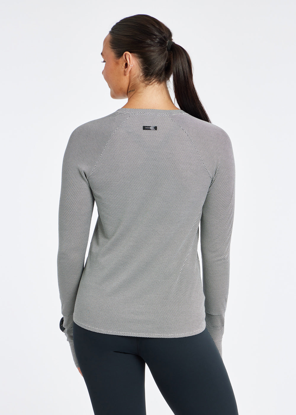 Flyout Long Sleeve in black/white, back