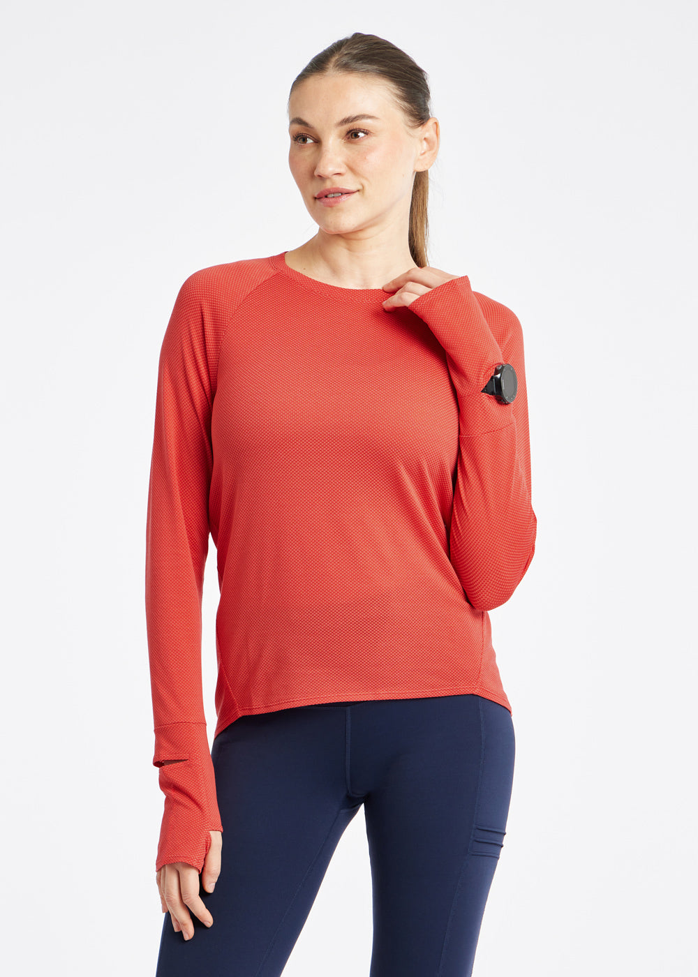 Flyout Long Sleeve in Cardinal Red, front view