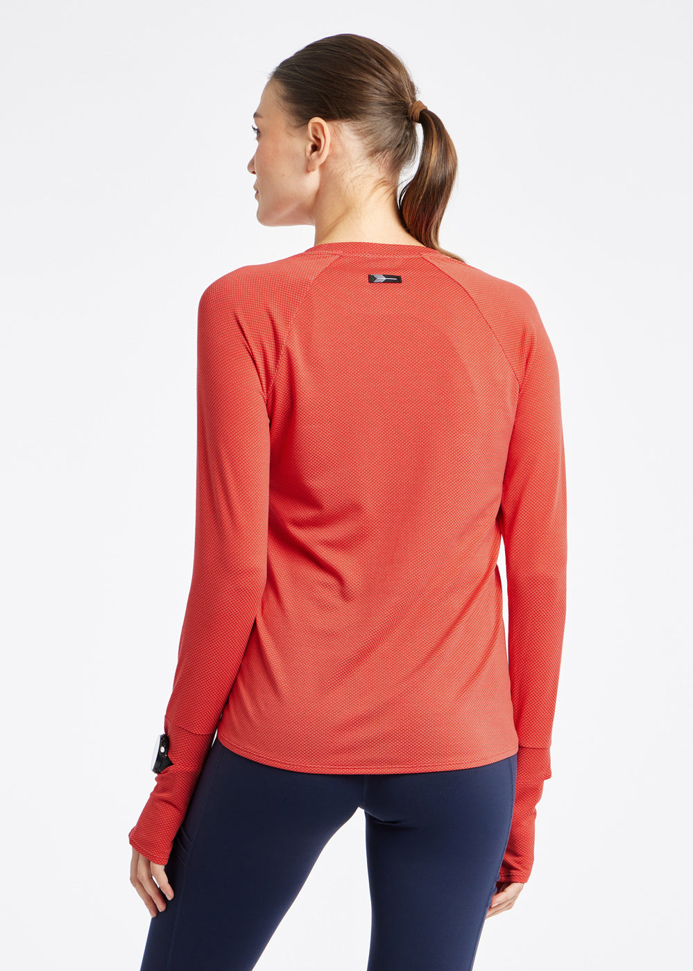 Flyout Long Sleeve in Cardinal Red, back view