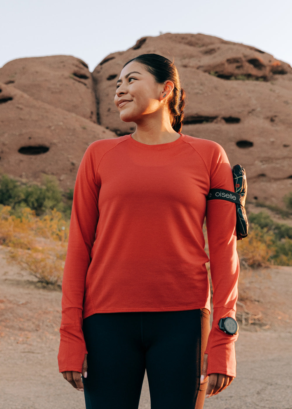 Flyout Long Sleeve in Cardinal Red, front