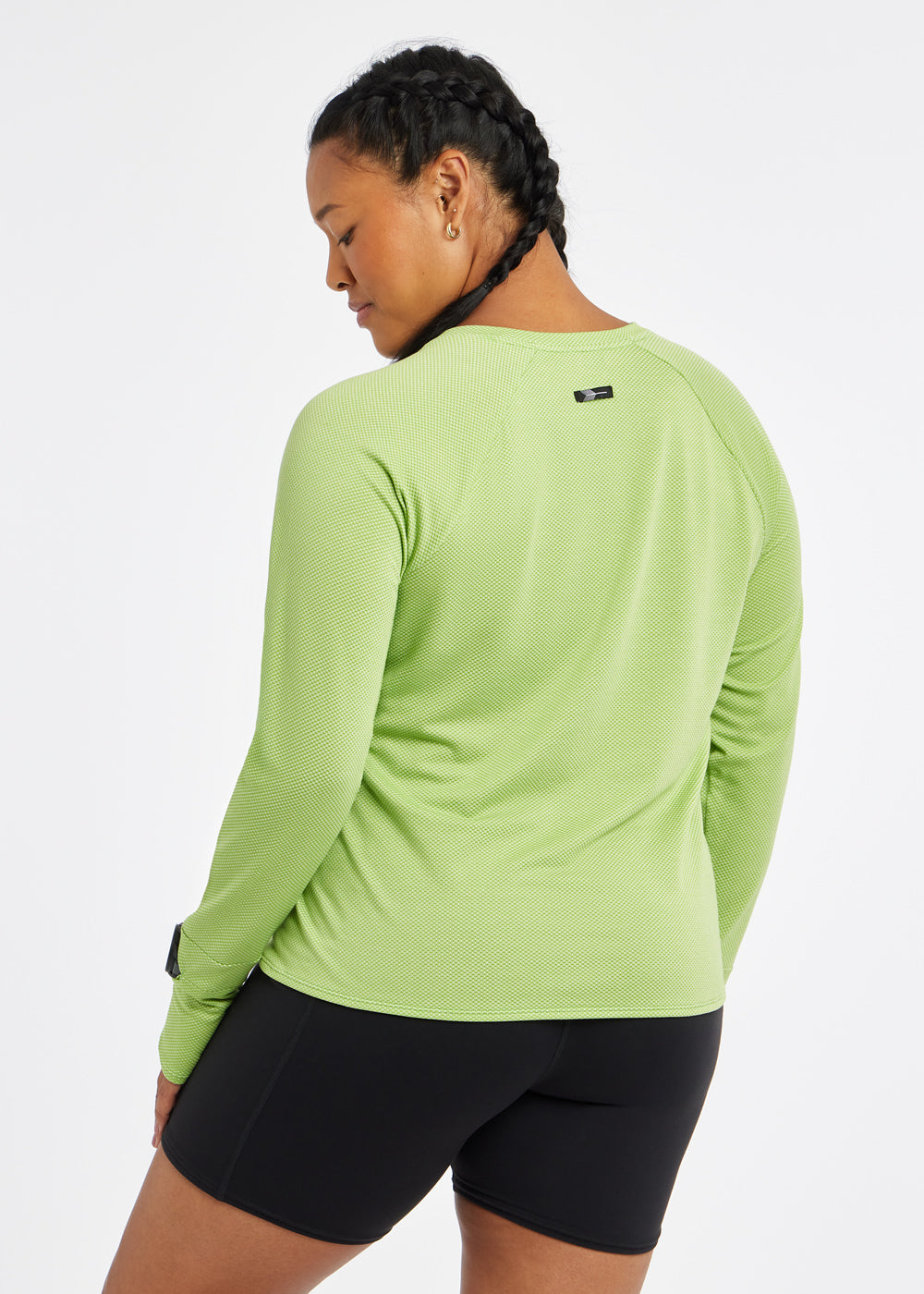 Flyout Long Sleeve in Limelight Green, back