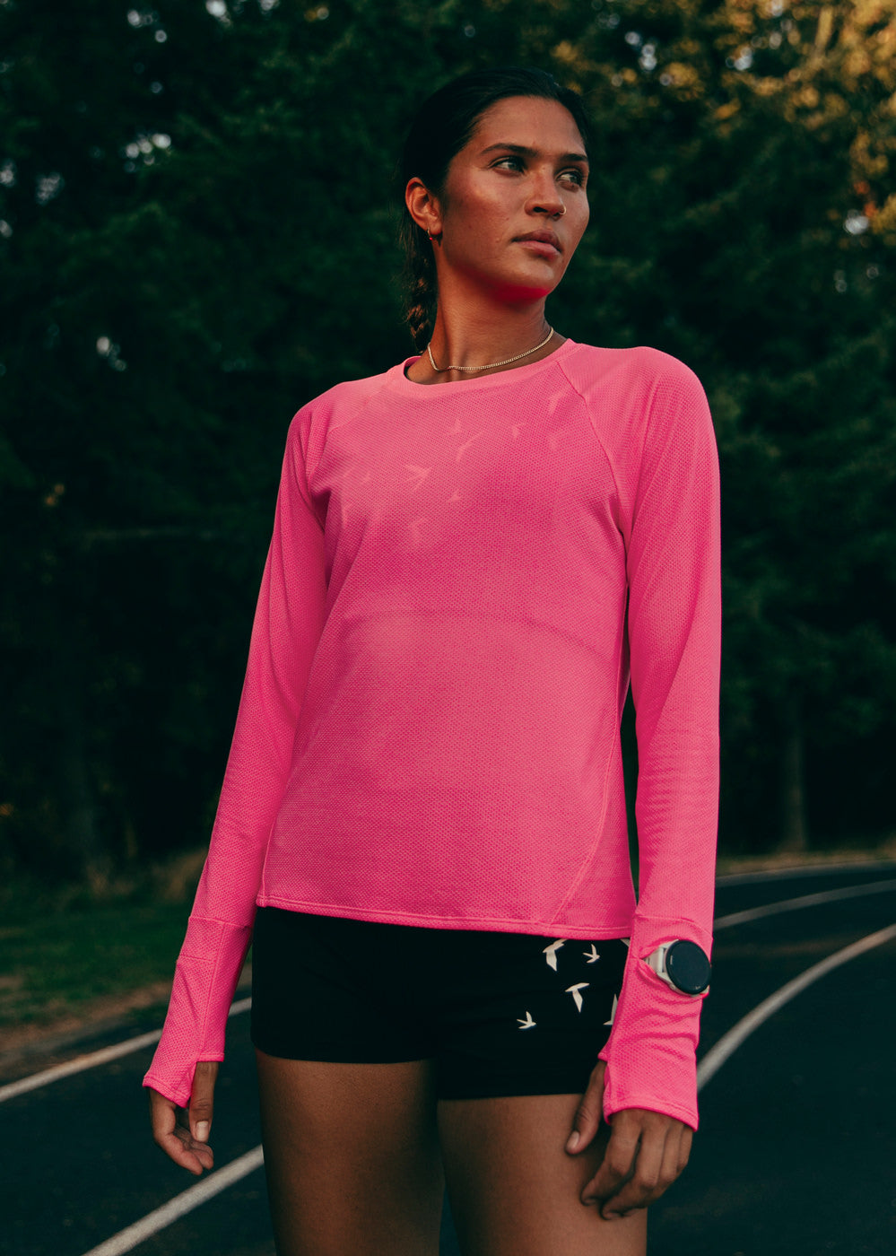 Flyout Long Sleeve in Neon Pink