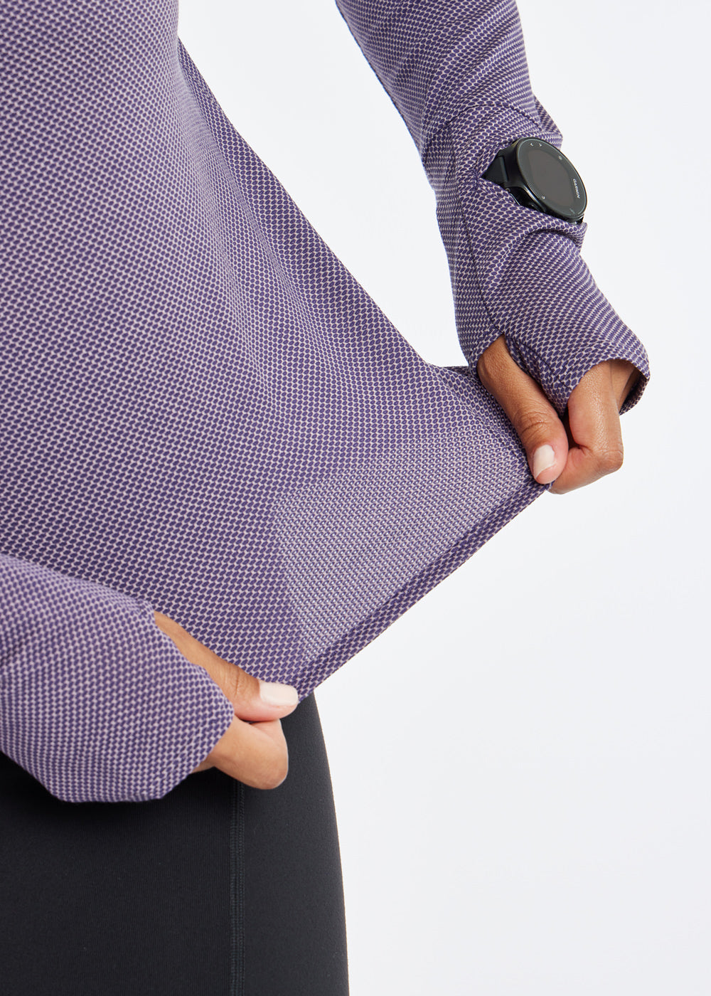 Flyout Long Sleeve in twilight purple, detail view