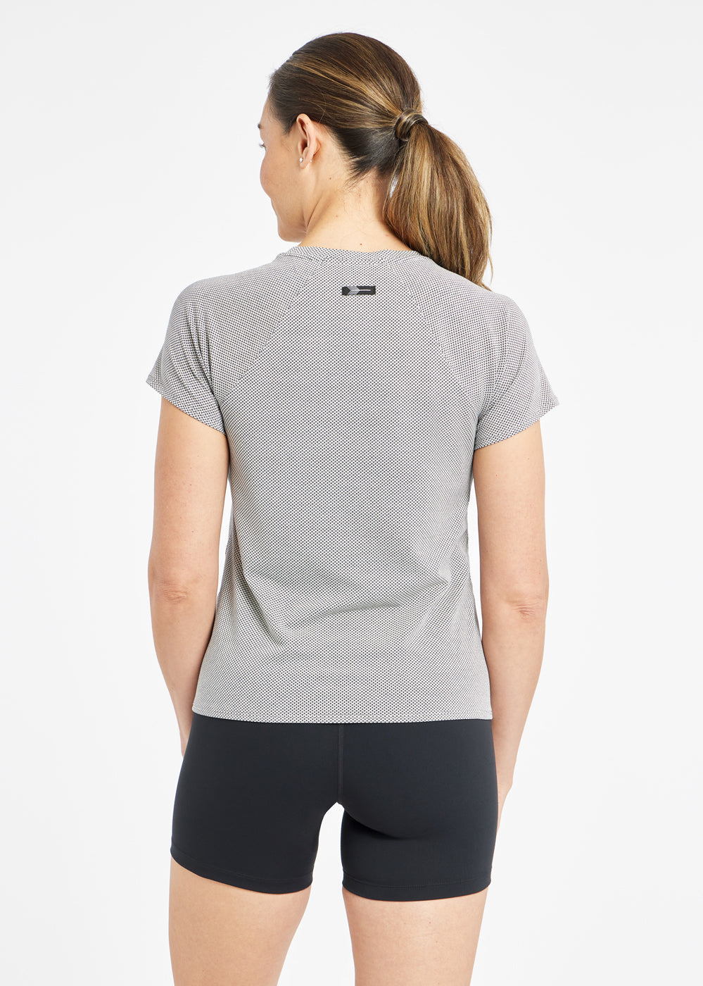 Flyout Short Sleeve in Black/White, back