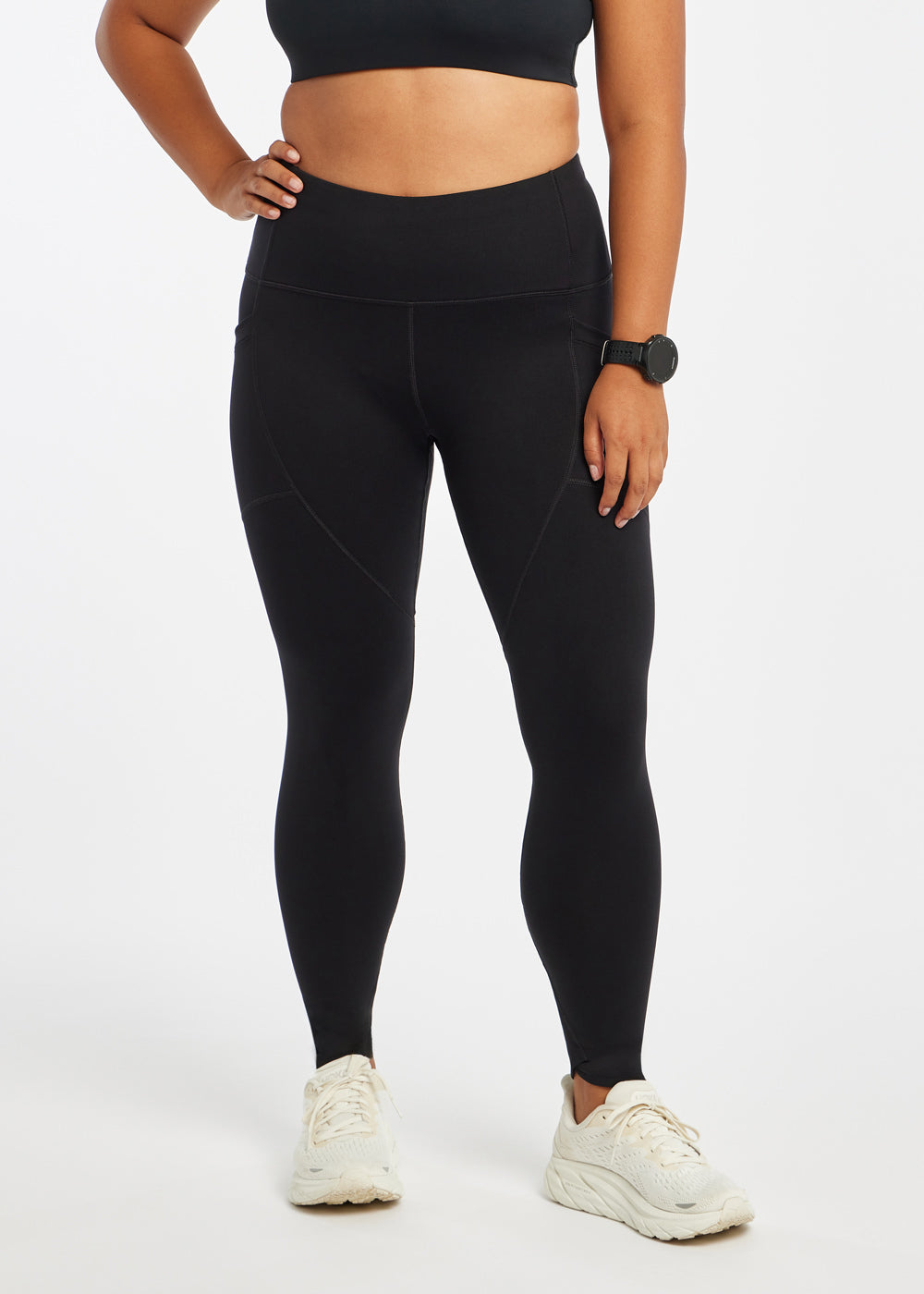 Flyout Cold Weather Running Tights in Black, front view