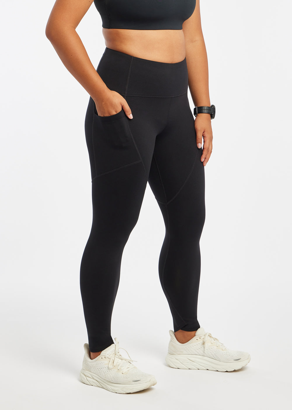 Flyout Cold Weather Running Tights in Black, side view