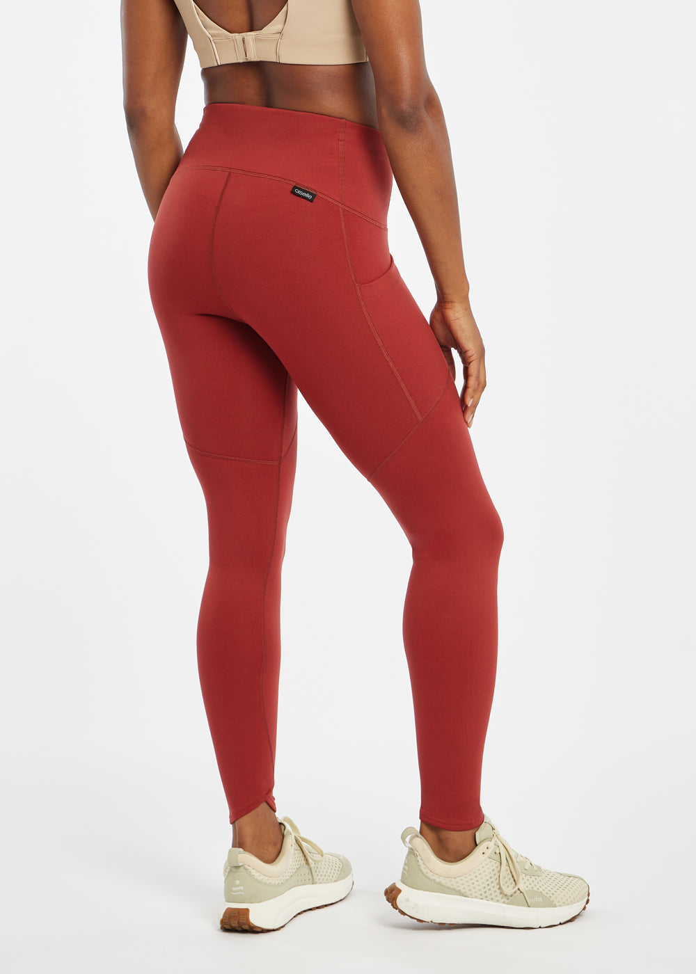 Flyout Cold Weather Running Tights in Red, back view