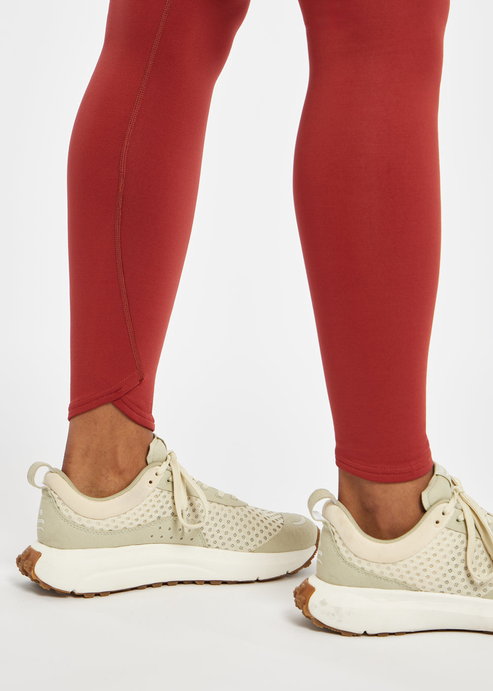 Flyout Cold Weather Running Tights in Red, detail ankle view