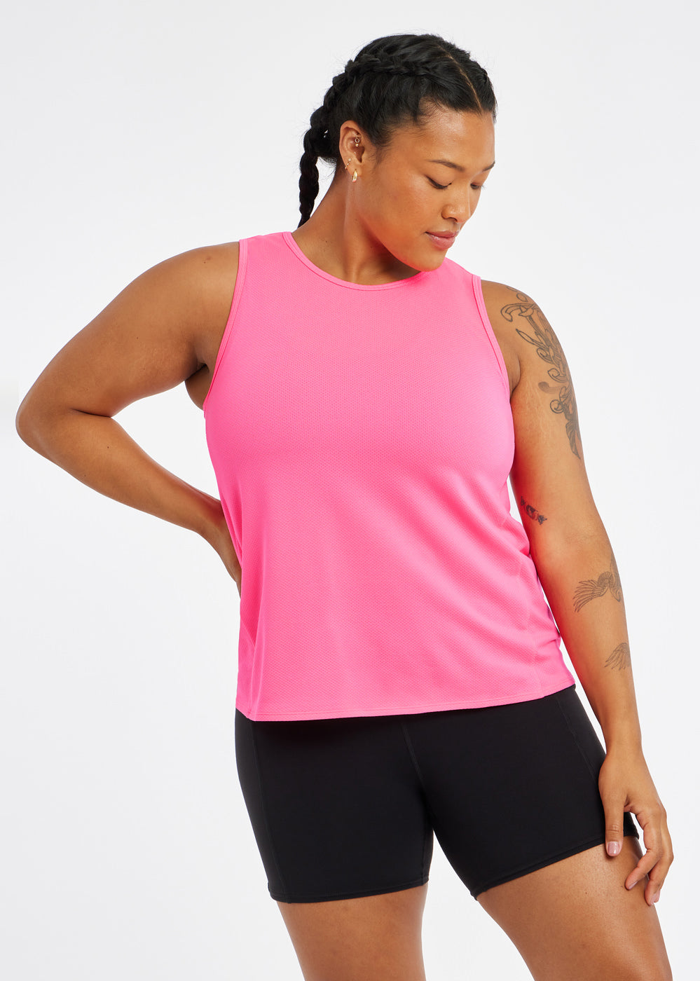 Flyout Trail Tank in Neon Pink, front view