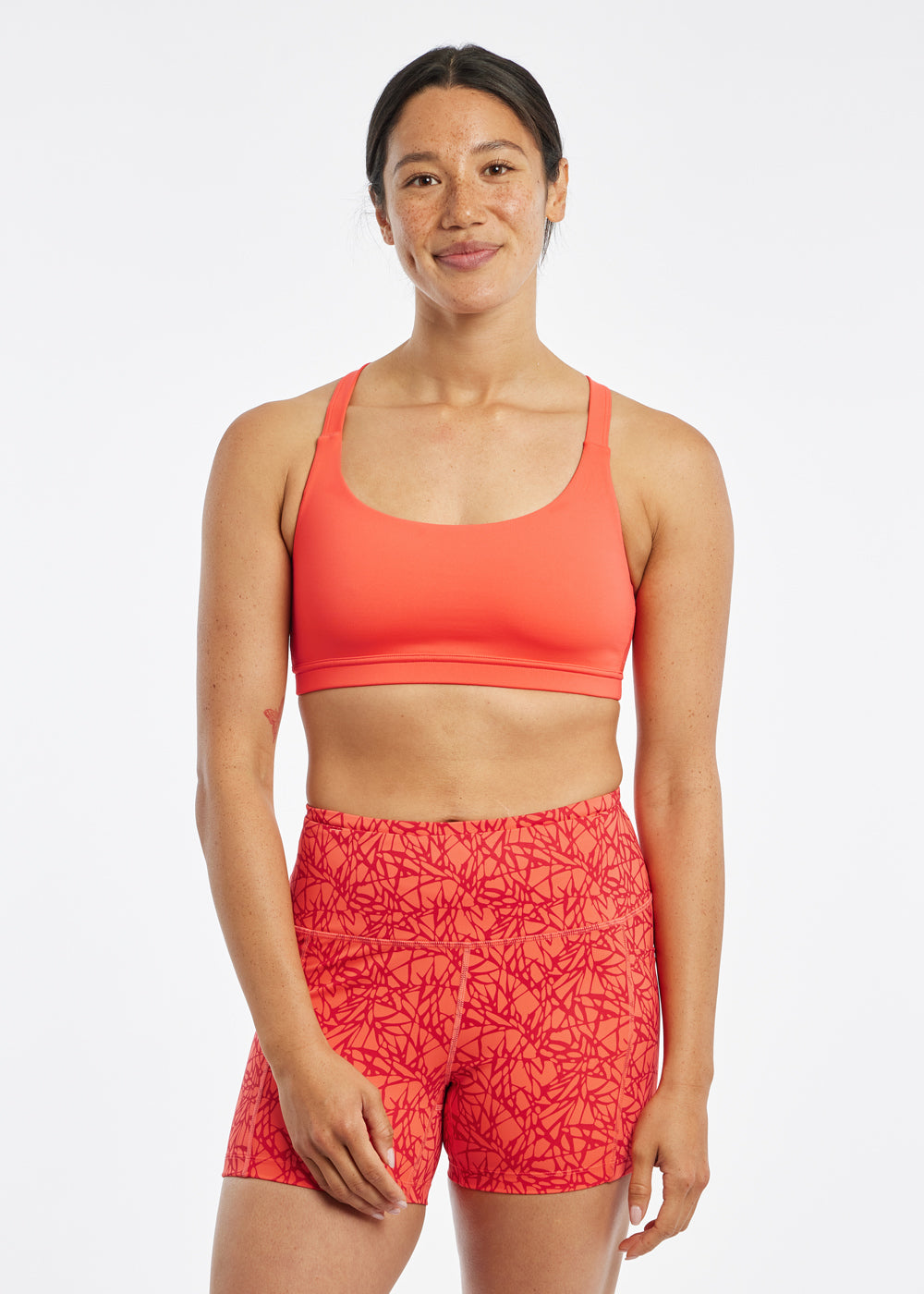 Hi Twenty Sports Bra in Orange, front view