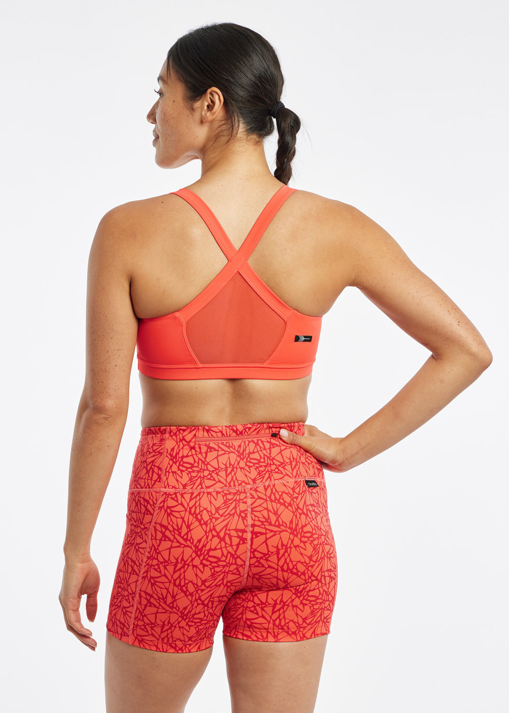 Hi Twenty Sports Bra in Orange, back view