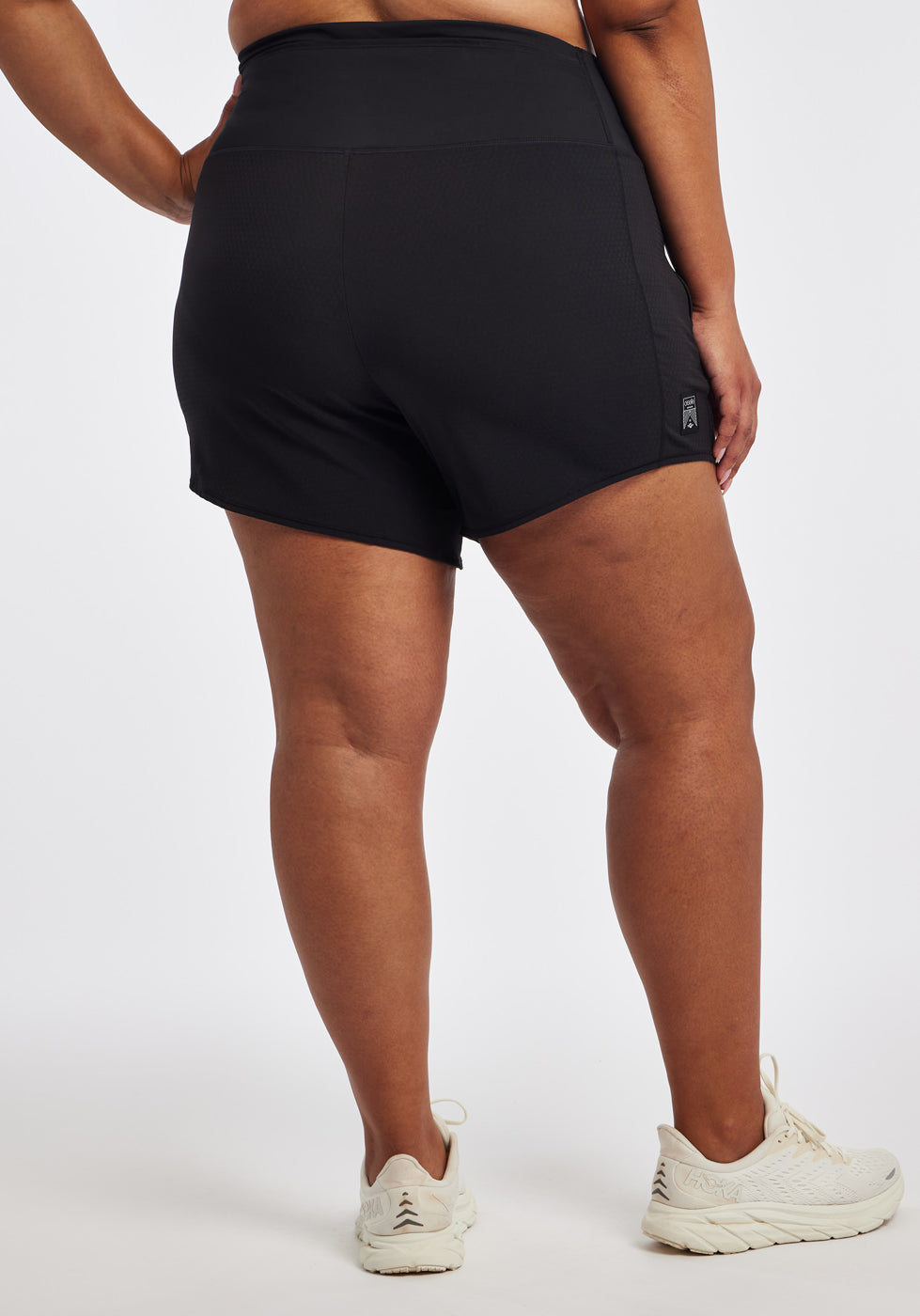 High Rise Roga 6" Running Shorts in Black size 16/18, back view