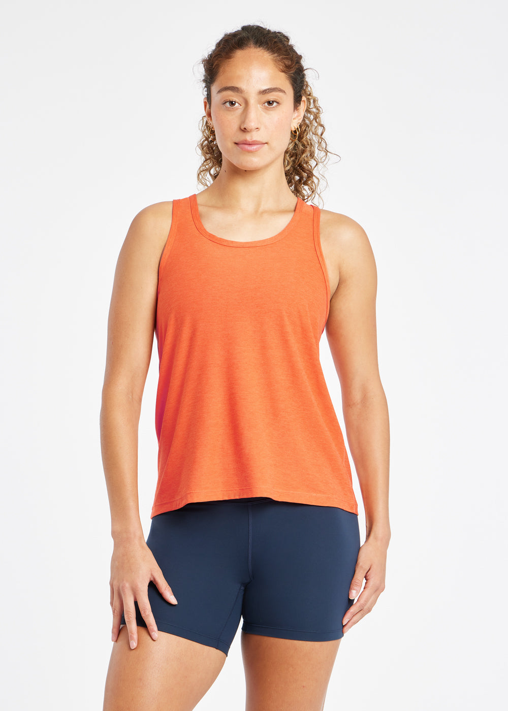 Light Lux Boxy Racerback Tank in Sunburst, front