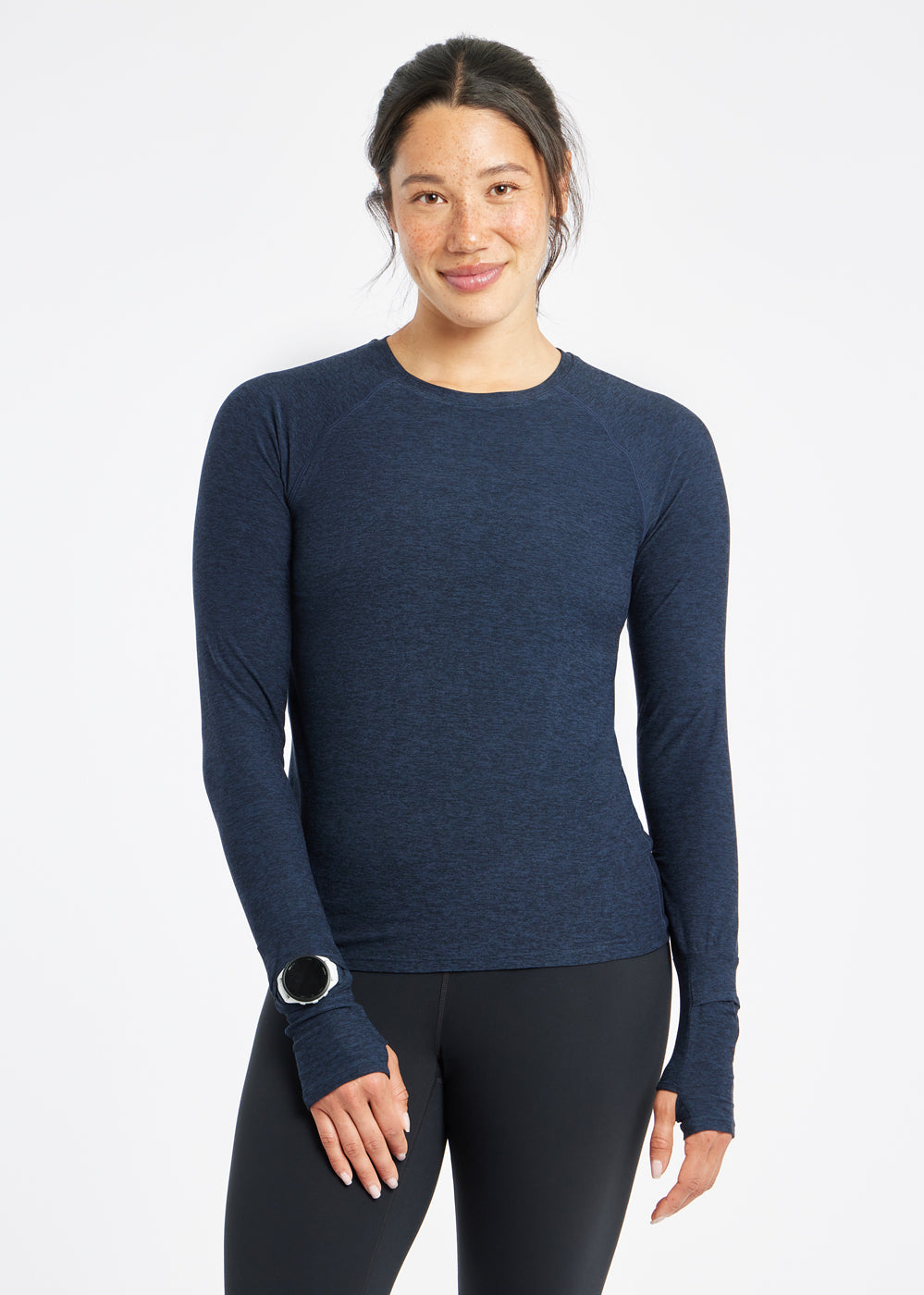 Light Lux Long Sleeve in Ink Blue, front view