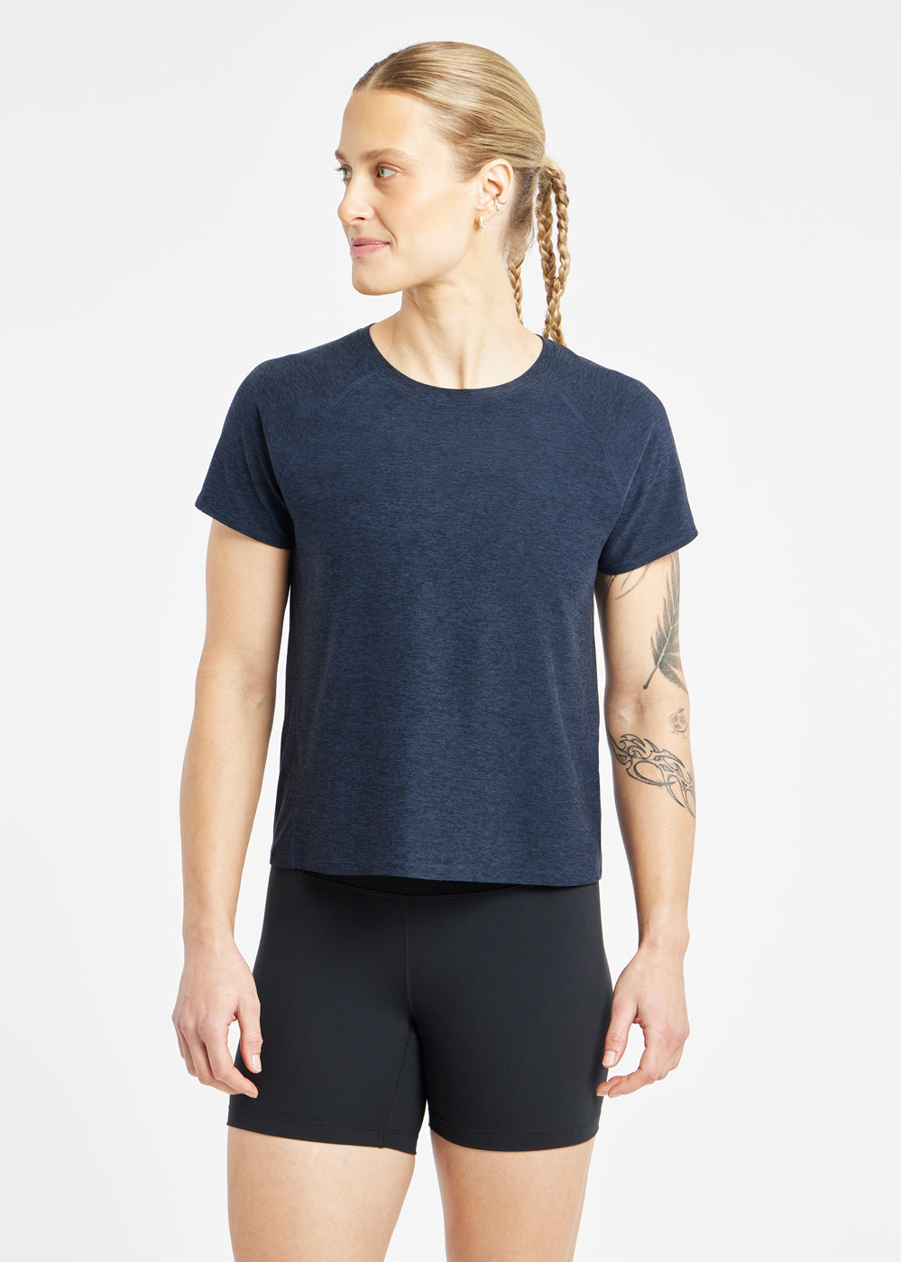Light Lux Short Sleeve in Ink Blue, front