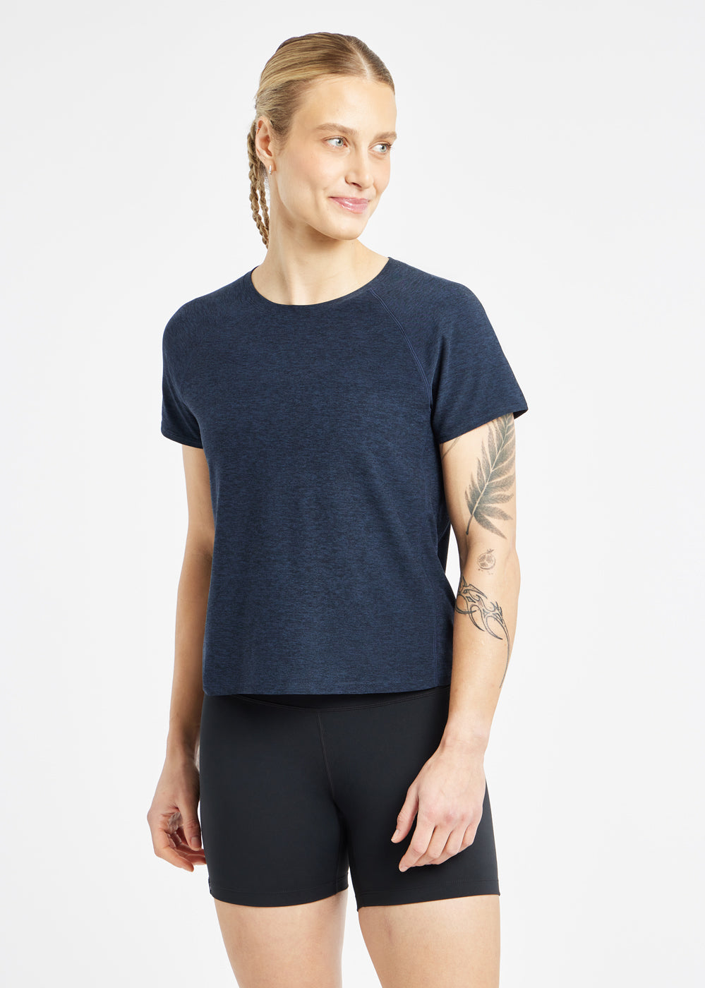 Light Lux Short Sleeve in Ink Blue, front view