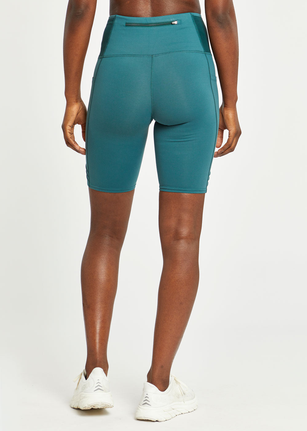 Long Pocket Jogger 8.25-inch shorts in green, back view