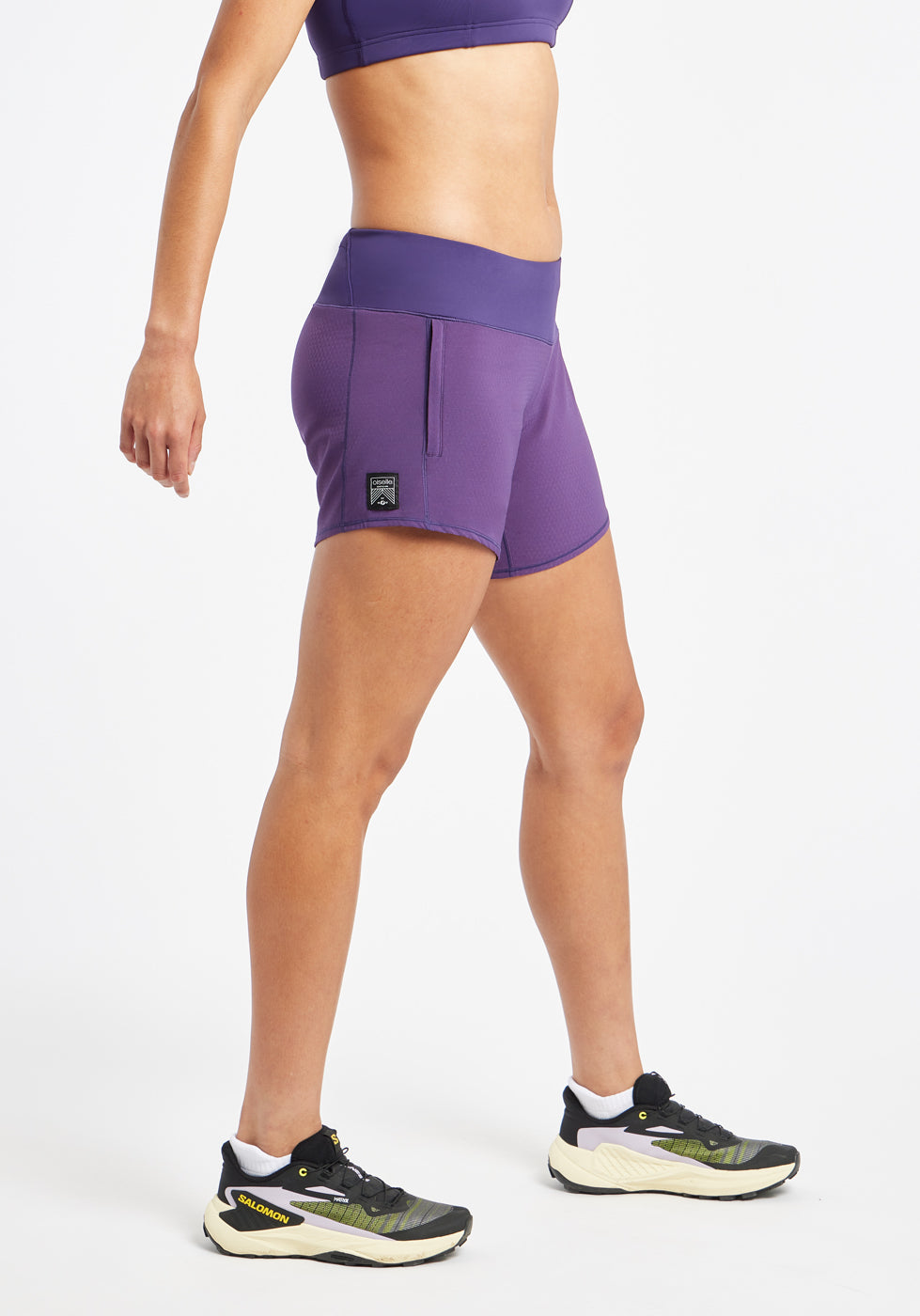 Roga 6" Running Shorts in Purple, side view